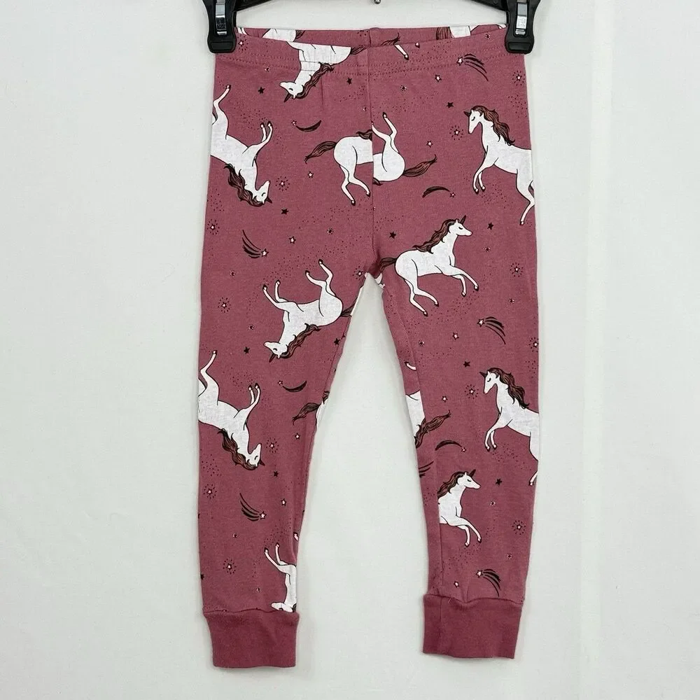 Carter's PJ Set Long Sleeve Shirt & Pants Set Unicorn Pink Girls Toddler 2T/2A